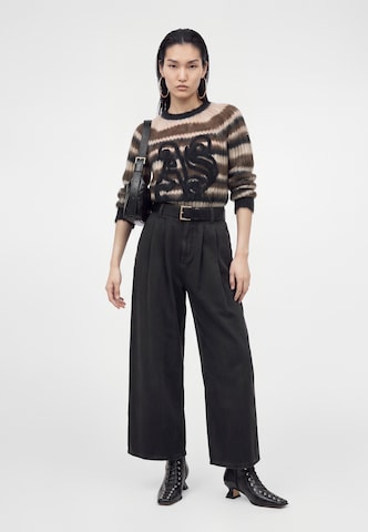 AllSaints Wide leg Bandplooi jeans 'Axis' in Zwart