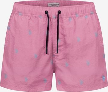 Shorts de bain U.S. POLO ASSN. en rose : devant