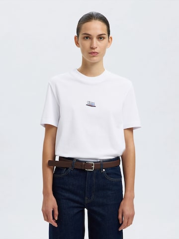 SELECTED - Camiseta 'SLFCOLWOMAN' en blanco: frente