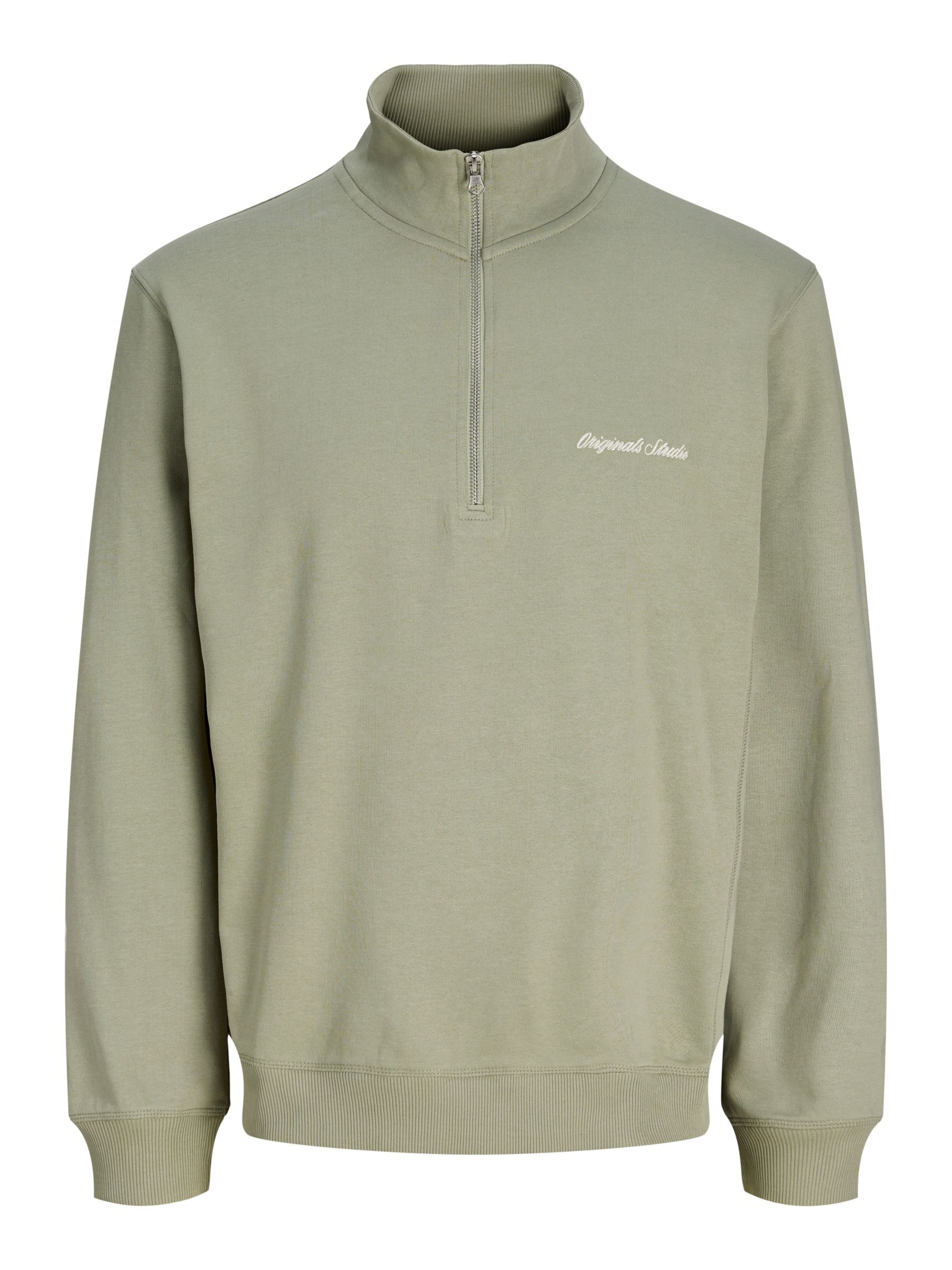 JACK & JONES Sweatshirt 'JORNorrebro' in Khaki / White, Item view