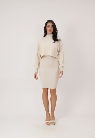 Elara Kjole i beige: forside