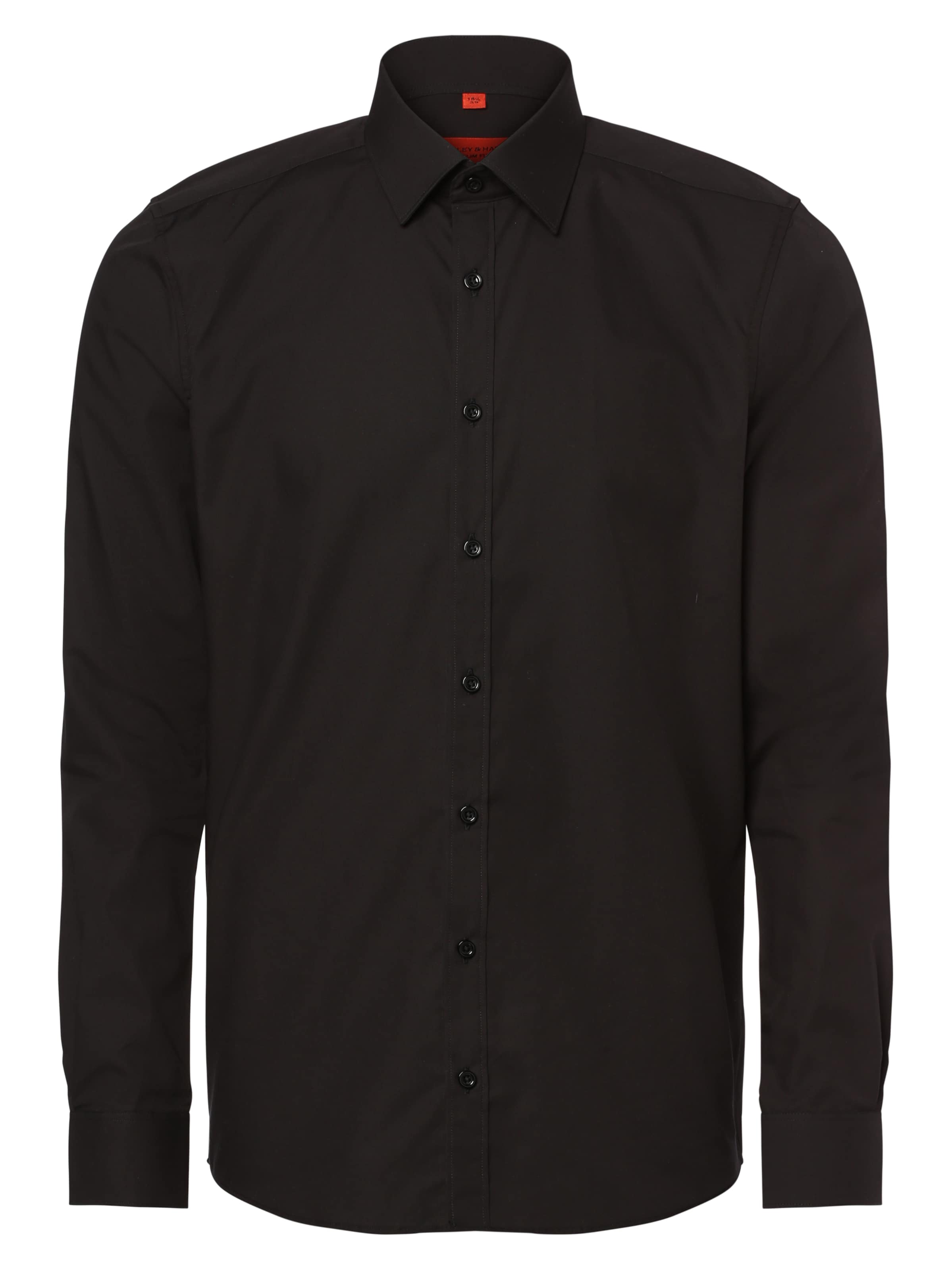 Coupe slim Chemise Finshley & Harding en noir : devant