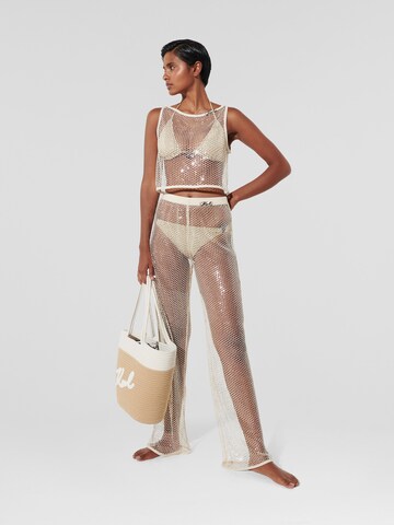 Karl Lagerfeld Regular Trousers 'Sequin' in Beige