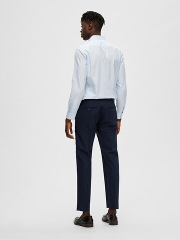 SELECTED HOMME Slim fit Trousers with creases 'Elon' in Blue