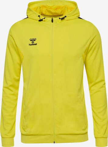 Hummel Athletic Zip-Up Hoodie 'AUTHENTIC' in Yellow: front