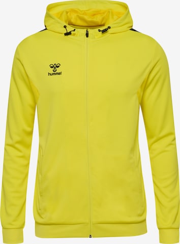 Hummel Athletic Zip-Up Hoodie 'AUTHENTIC' in Yellow: front