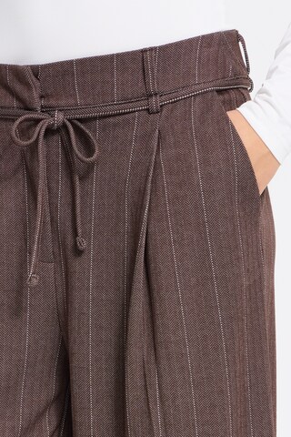 ICHI Wide leg Broek in Bruin