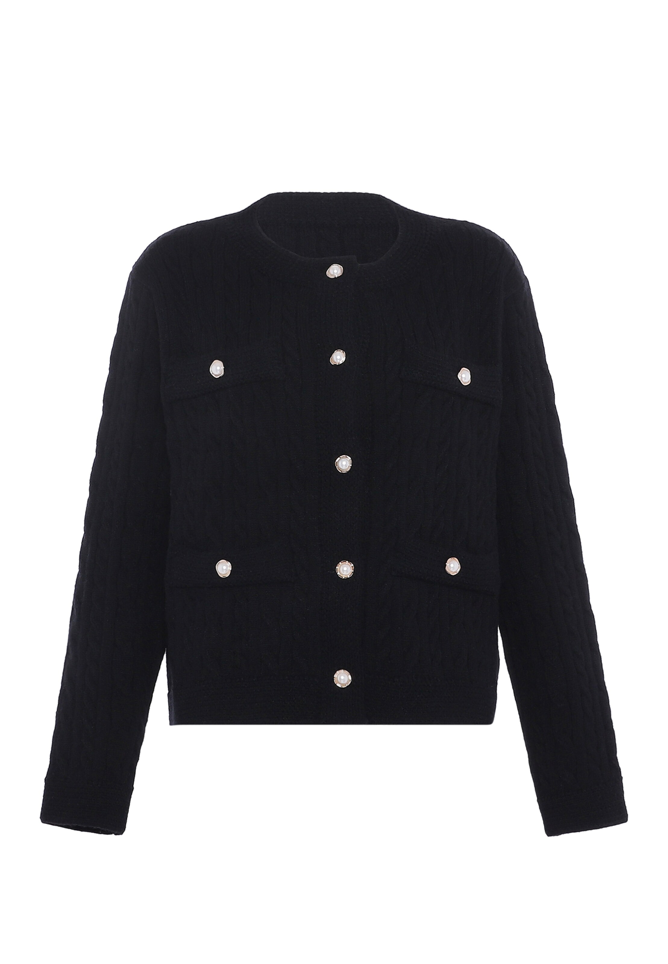 Giacchetta di faina in nero: frontale