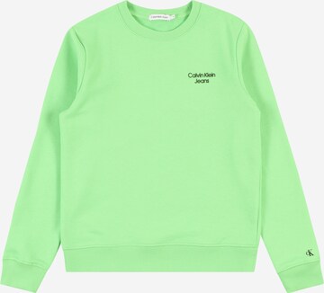 Sweat Calvin Klein Jeans en vert : devant