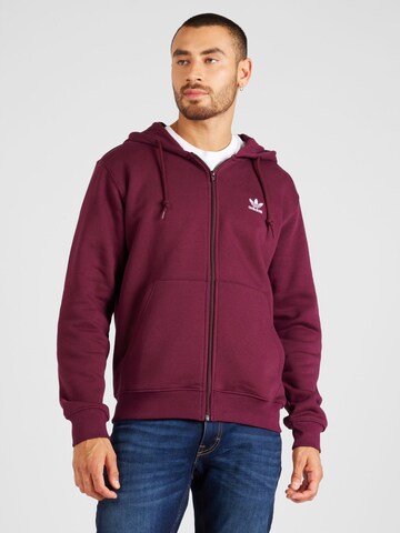 ADIDAS ORIGINALS - Sudadera con cremallera 'Trefoil Essentials' en rojo: frente