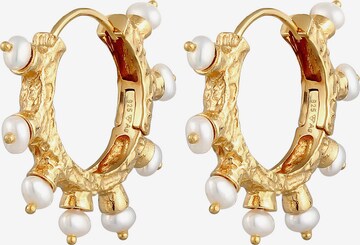 Boucles d'oreilles 'Sun of Pearls' Haze&Glory en or : devant