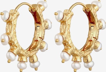 Boucles d'oreilles 'Sun of Pearls' Haze&Glory en or : devant