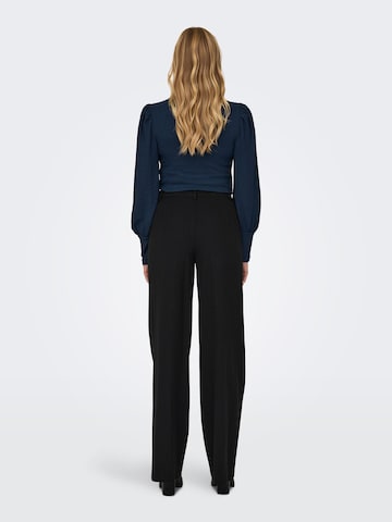 Wide Leg Pantalon à plis 'FLAX-DEVI' ONLY en bleu