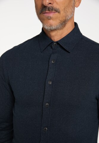DreiMaster Maritim Slim fit Button Up Shirt in Blue