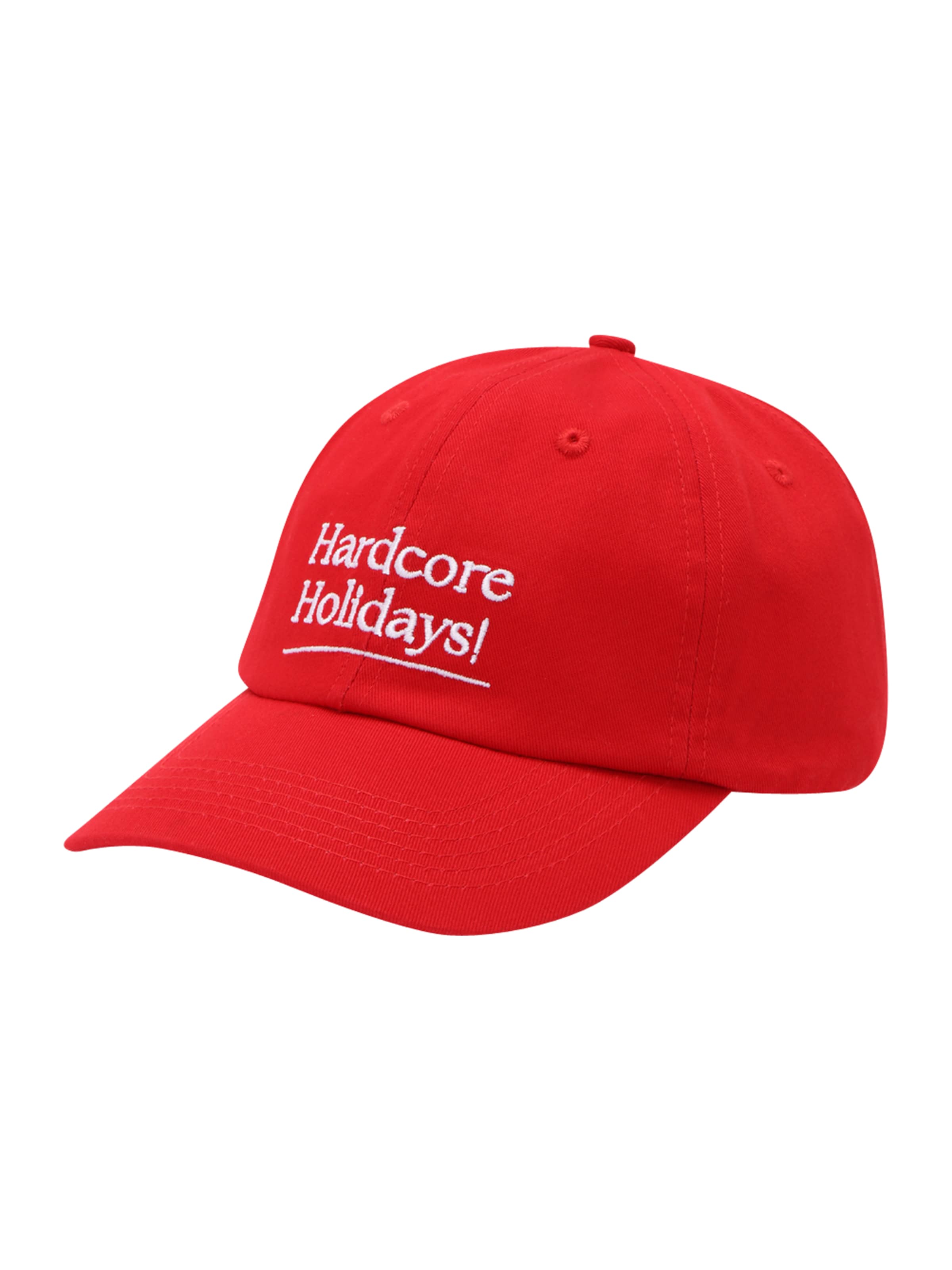 On Vacation Cap 'Hardcore Holidays' in Red: front