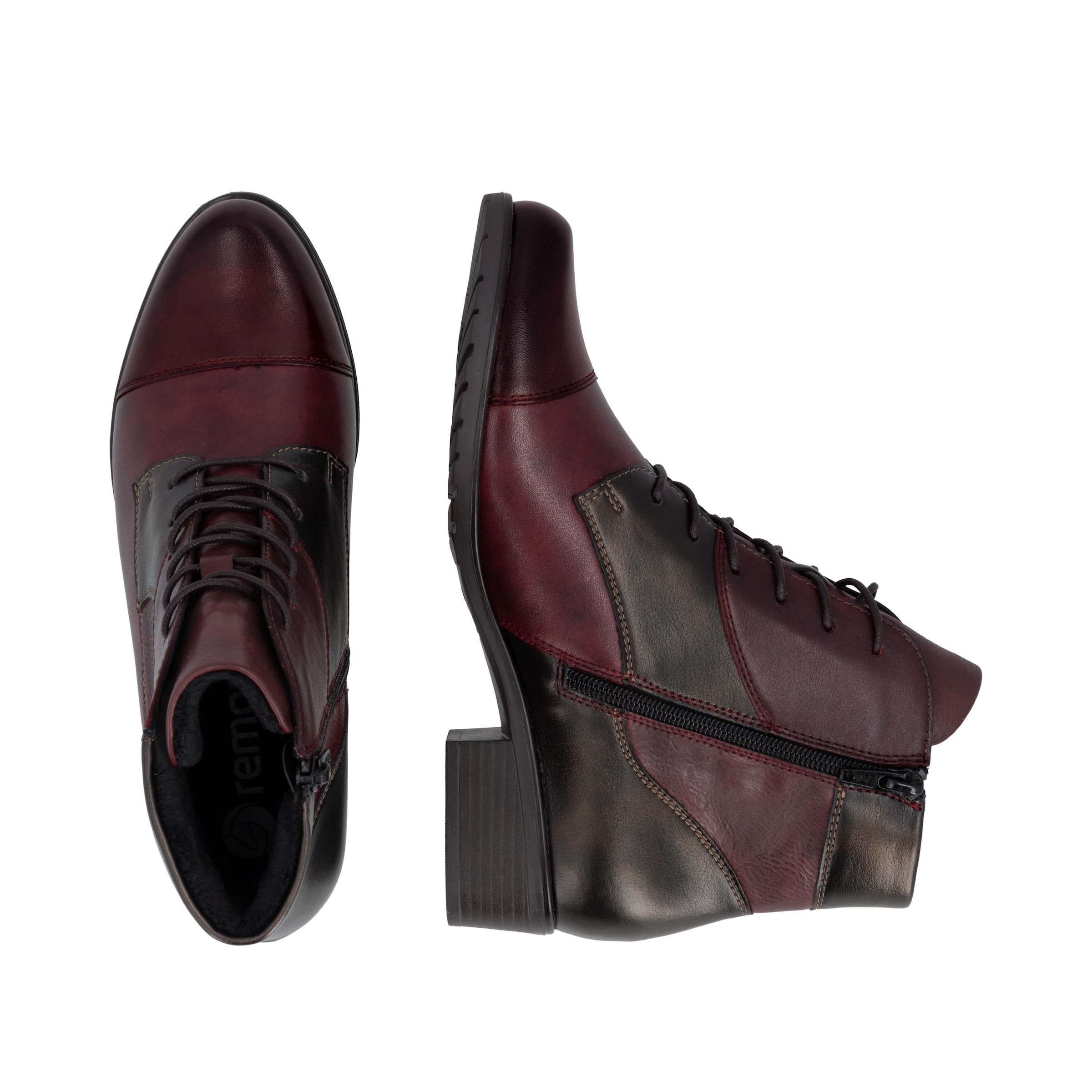 Bottines à lacets 'D6882' REMONTE en rouge