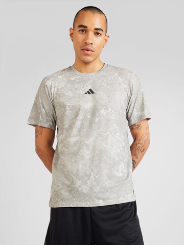 ADIDAS PERFORMANCE Functioneel shirt 'Power Workout' in Grijs: voorkant