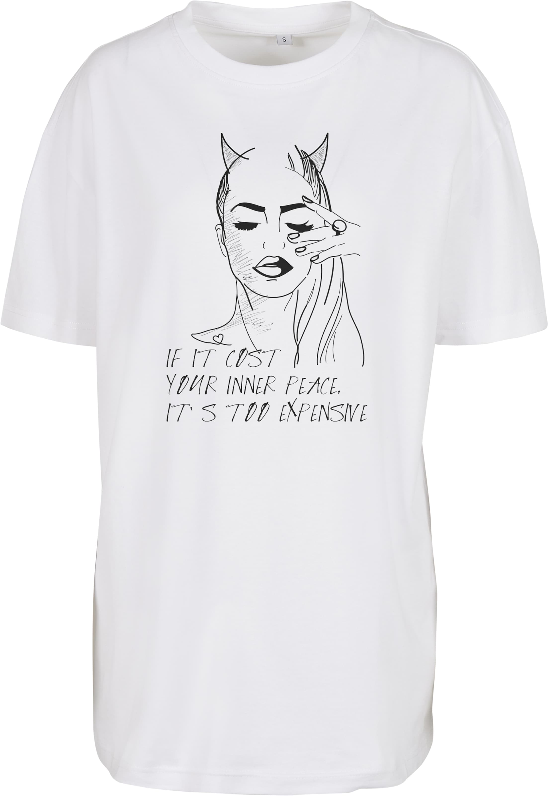 Mister Tee Shirt 'Inner Peace' in White: front