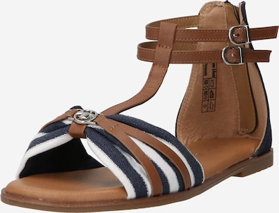 TOM TAILOR Sandal i marinblå / brun / vit, Produktvy