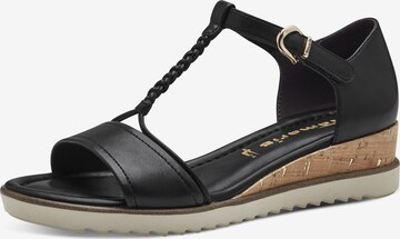 TAMARIS Strap sandal in Black: front