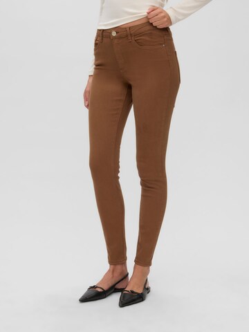 VERO MODA - Skinny Vaquero 'VMPolly' en marrón: frente