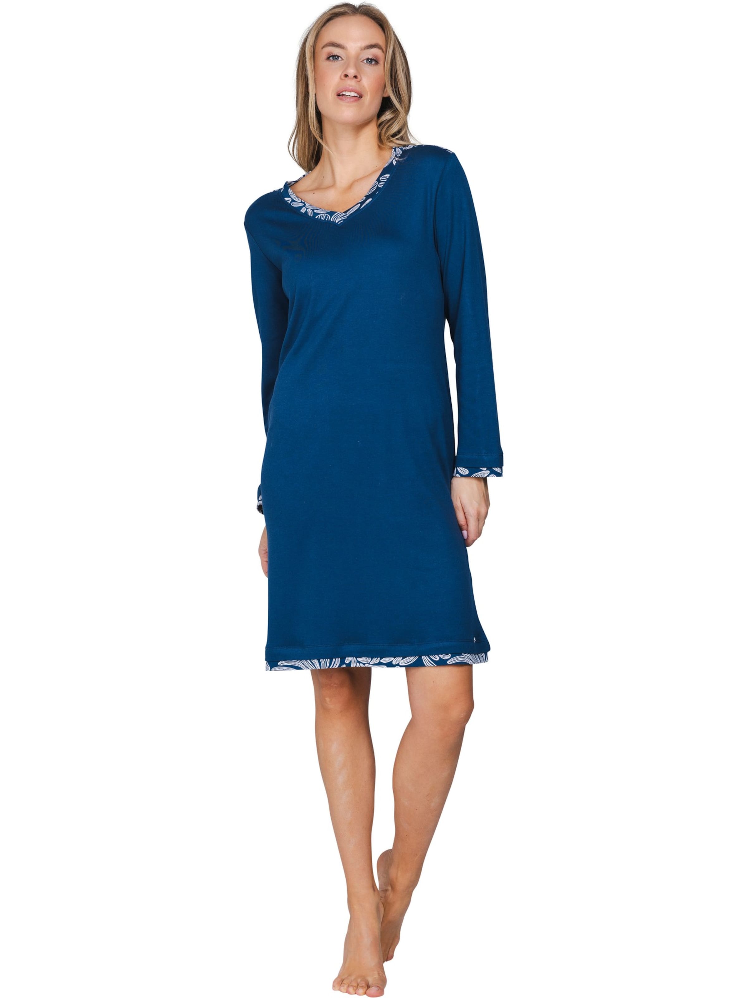Chemise de nuit 'Nordic Bloom' Pastunette en bleu