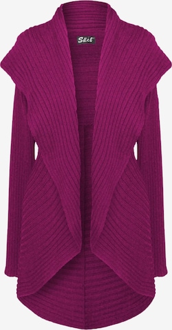 Süel knitwear - Cárdigan 'Round ribbed' en lila: frente