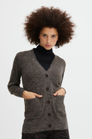 ICHI Knit cardigan 'Marat' in Brown: front