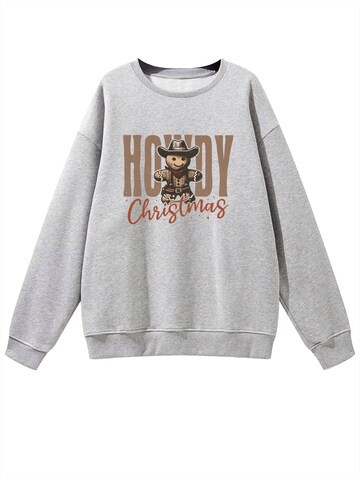 GORHEY - Sudadera 'Women's Oversized Sweatshirt with  Letter Print, Warm Fleece Blend' en gris