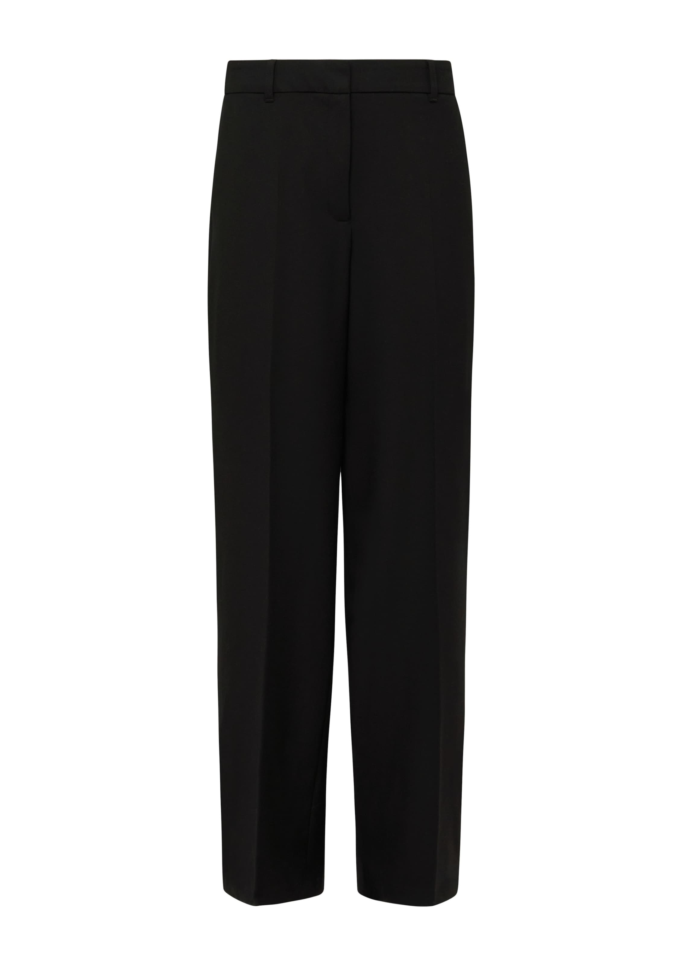 Regular Pantalon à plis s.Oliver en noir : devant