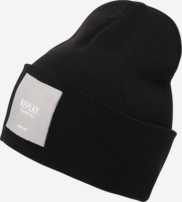 REPLAY Beanie in Black: front