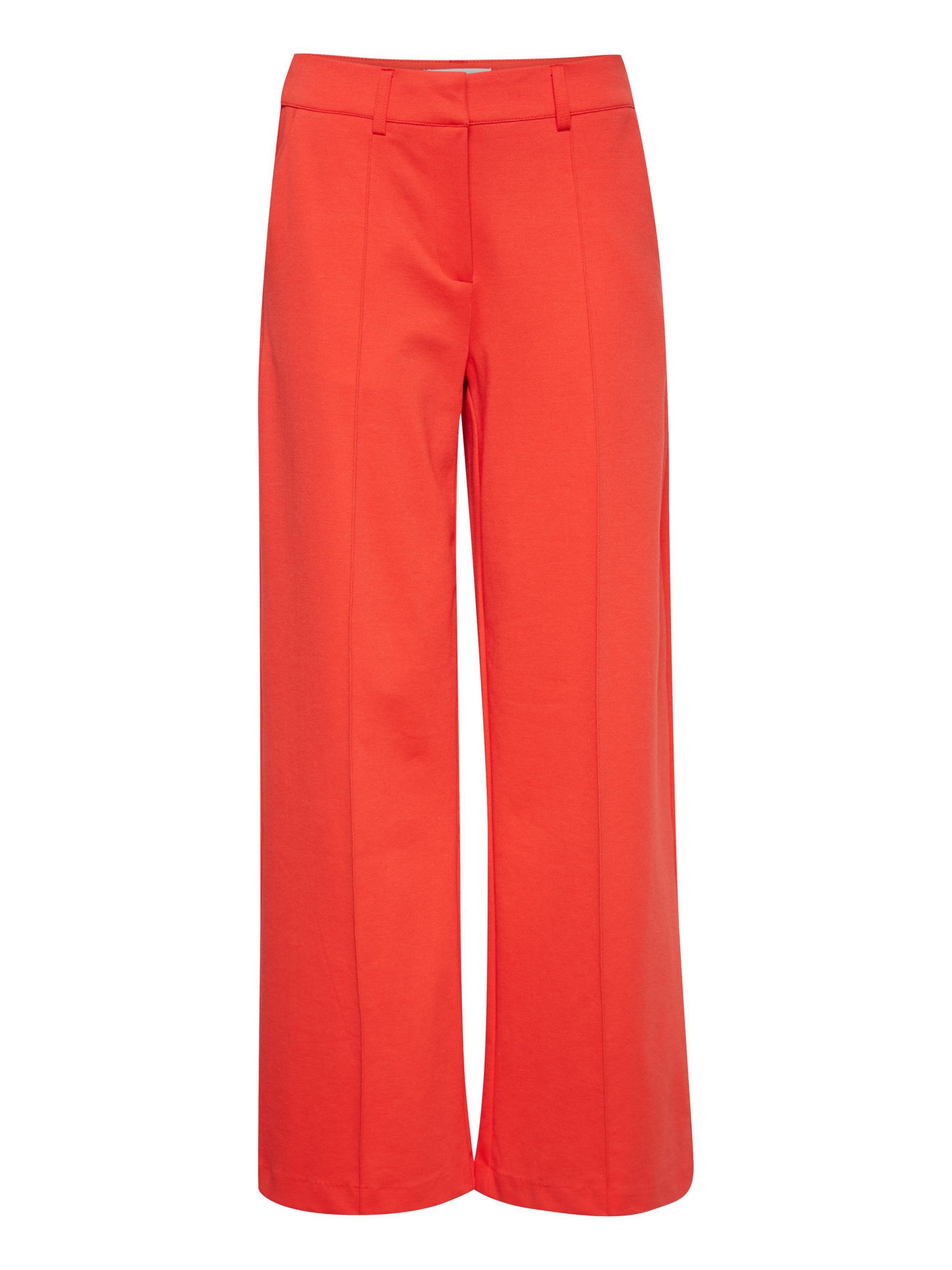 ICHI Pleated Pants 'KATE' in Red: front