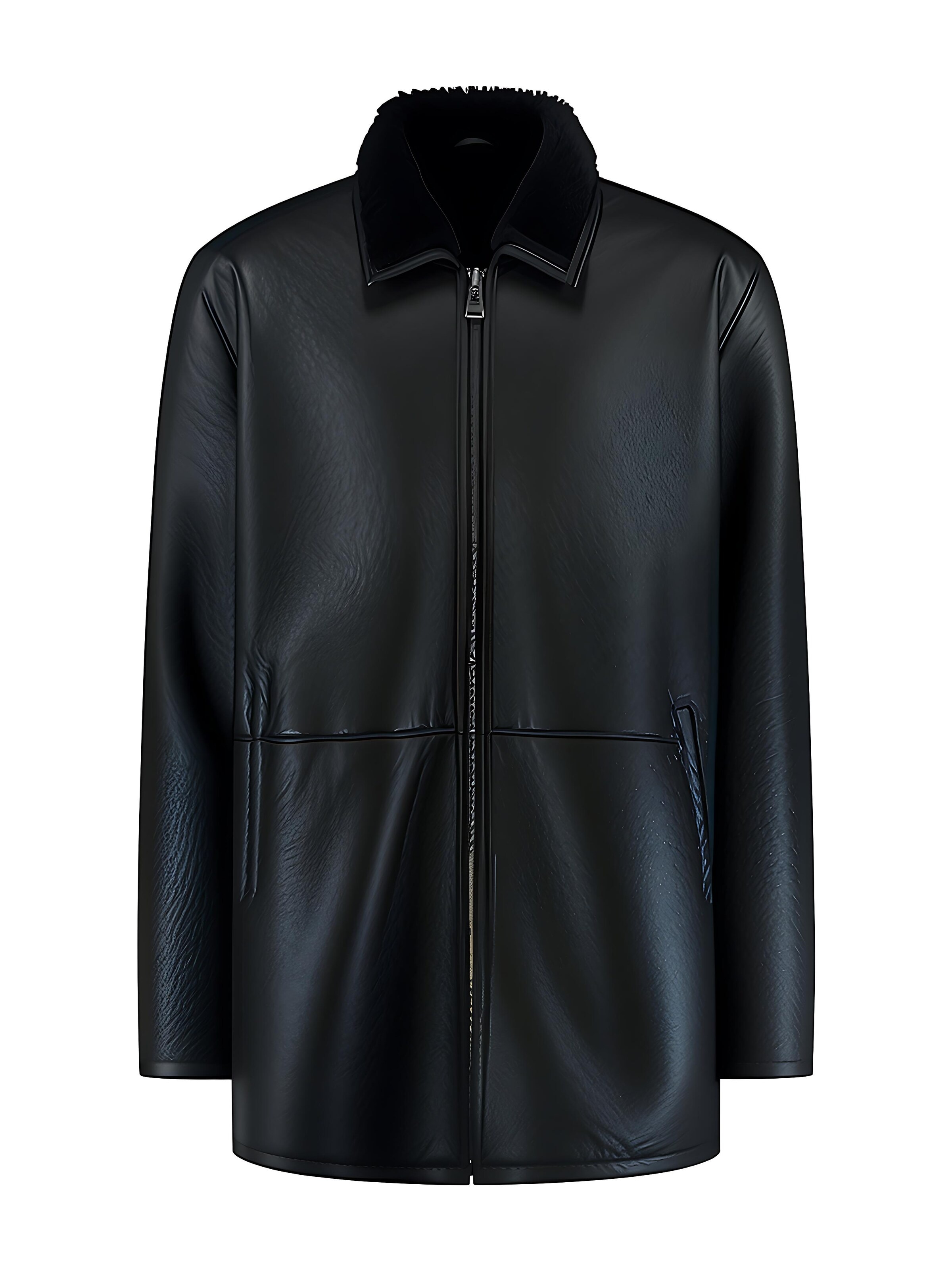 Manteau d’hiver 'APPOLLO SHEARLING HERITAGE' CYCAS D'OR en noir : devant