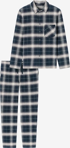 SCHIESSER Pyjama 'Selected Premium Warming' in Blau: Vorderseite