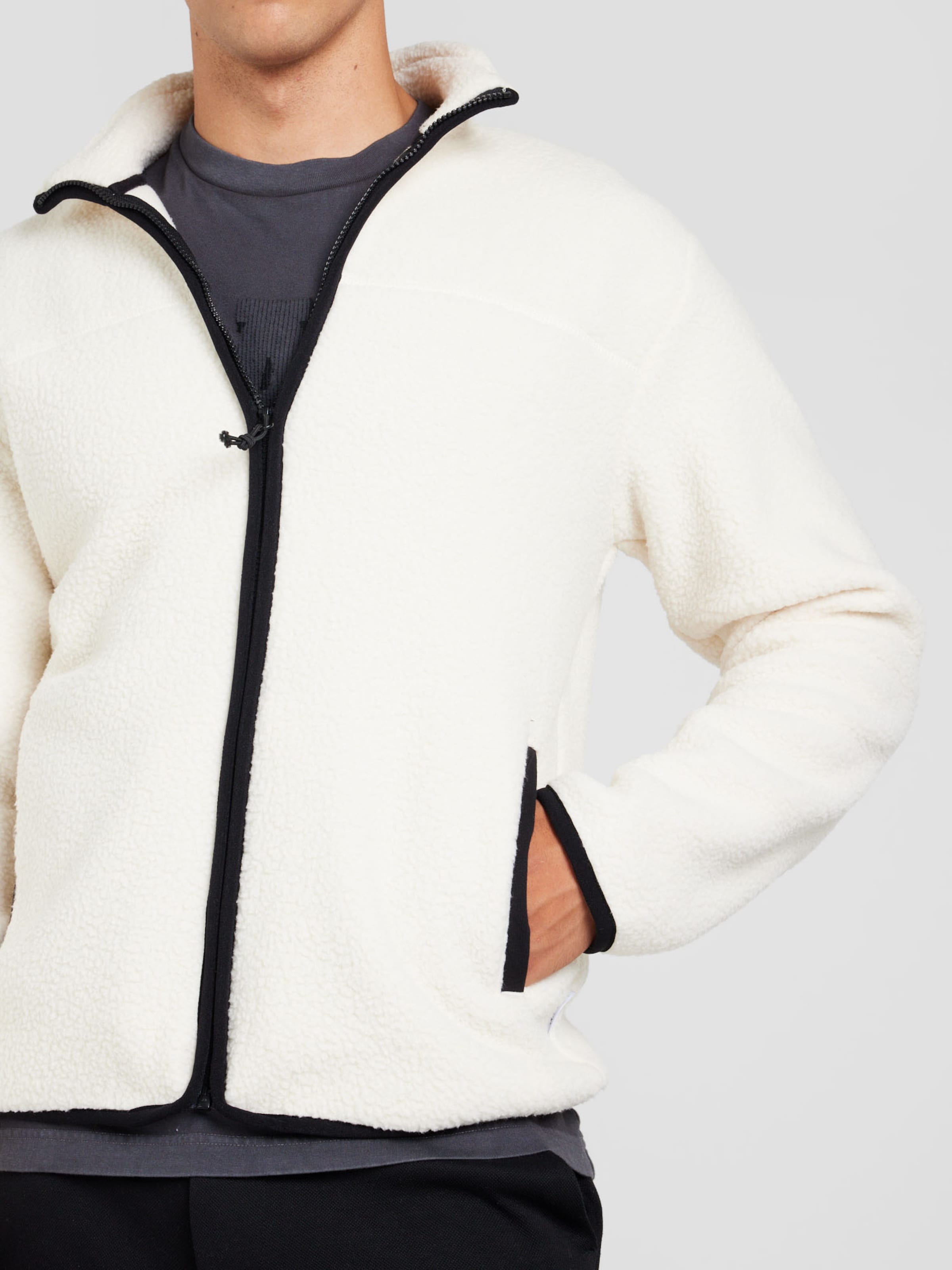 Mens white fleece jacket best sale