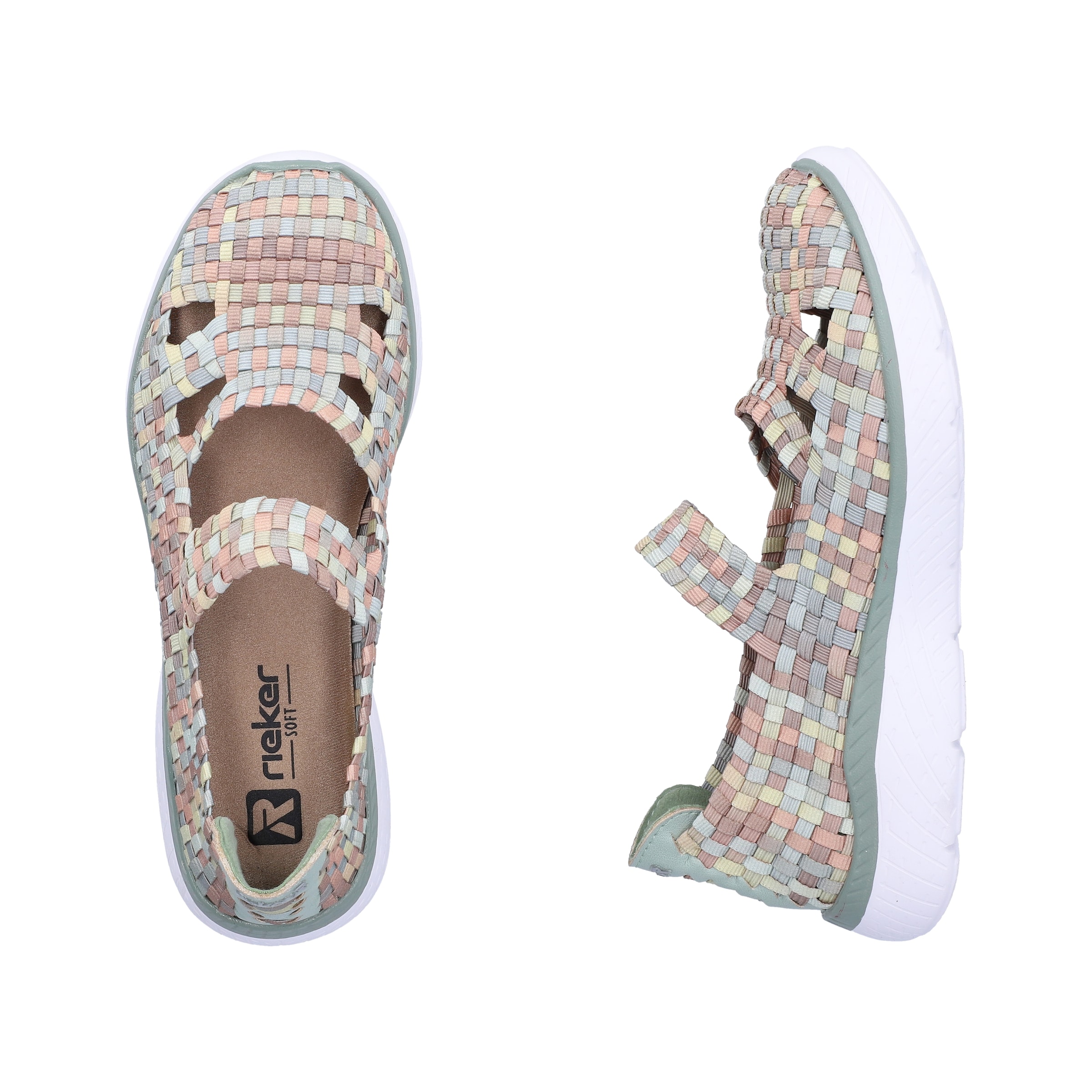 Ballerines à lanières Rieker en mélange de couleurs