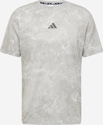 ADIDAS PERFORMANCE Funkční tričko 'Power Workout' – šedá: přední strana
