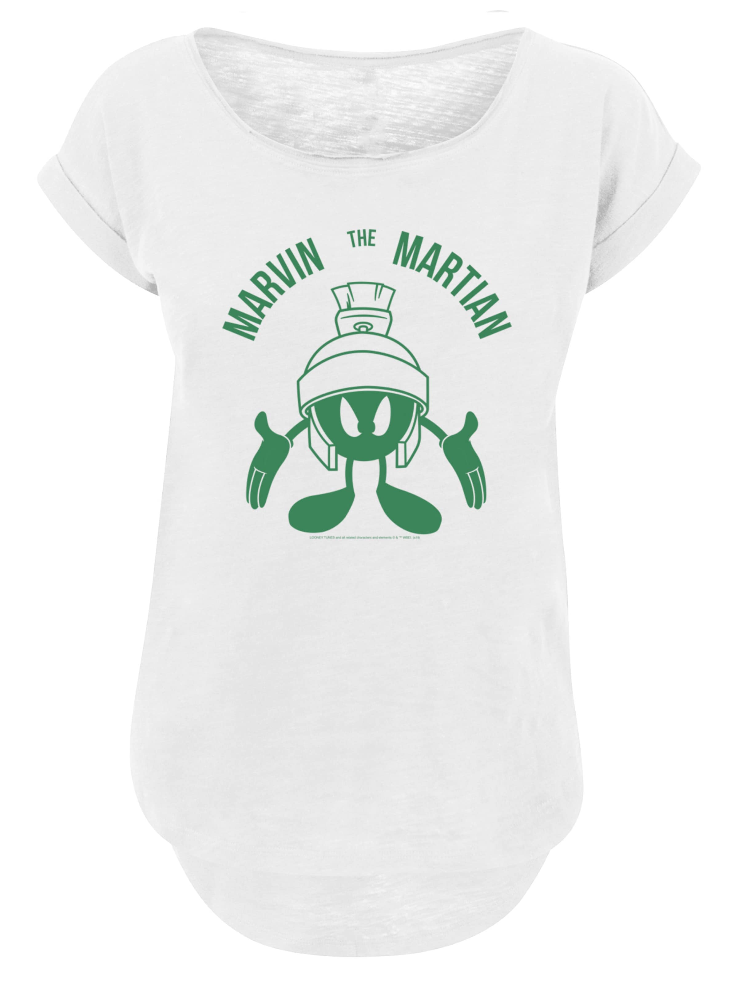 Maglietta 'Looney Tunes Marvin The Martian Large Head' di F4NT4STIC in bianco: frontale