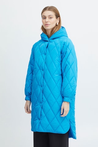 ICHI Between-Seasons Coat 'HANSA' in Blue: front