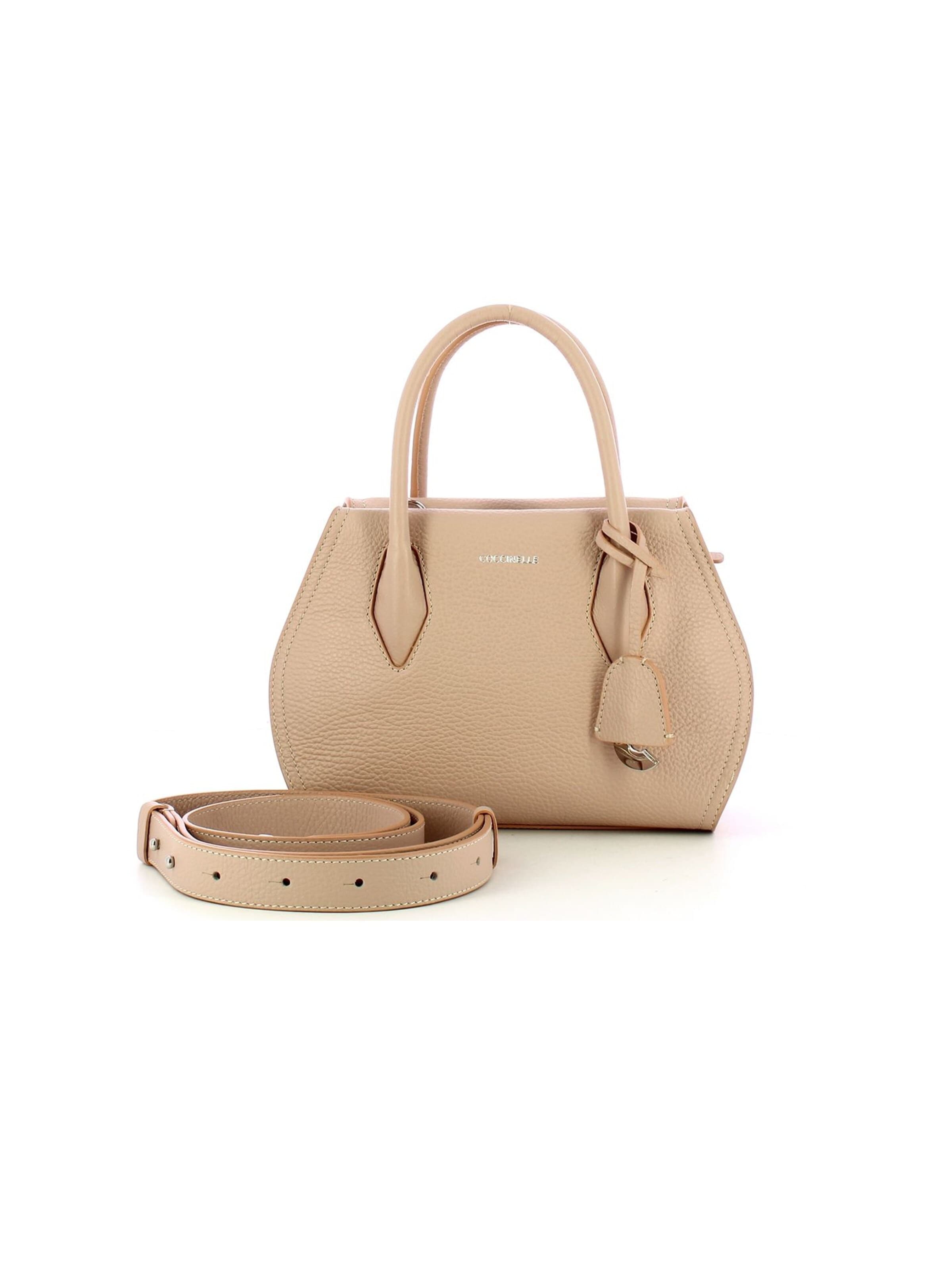 Coccinelle Handtasche 'Coccinelle Lord leather crossbody bag'‌ in Beige: Vorderseite