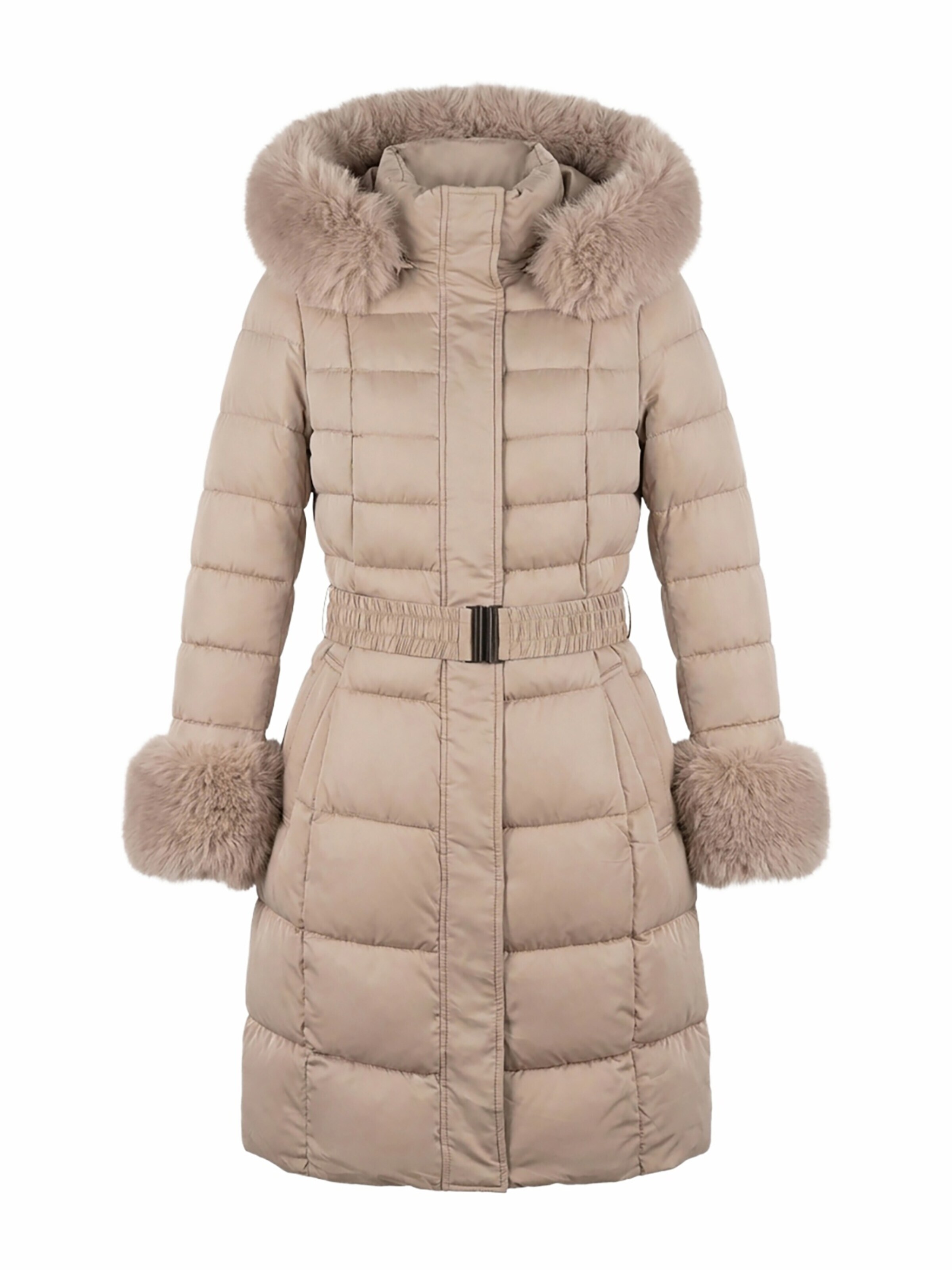 L'Arte Milano Winterjas in Beige: voorkant