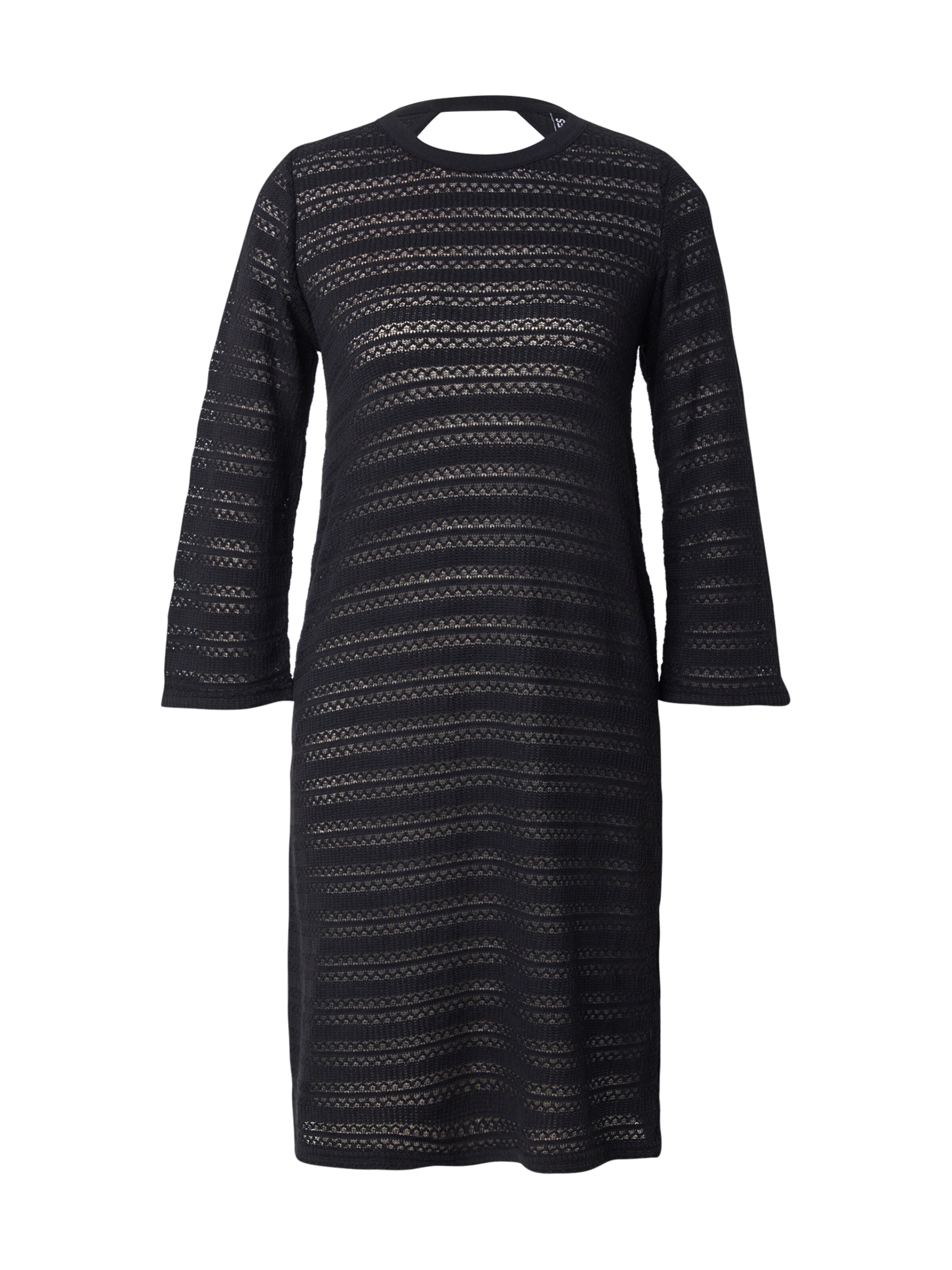 PIECES Stickad klänning 'PCTAGDA' i svart: framsida