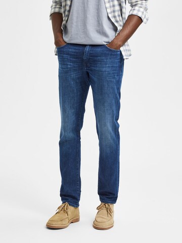 Regular Jean 'Scott' SELECTED HOMME en bleu : devant