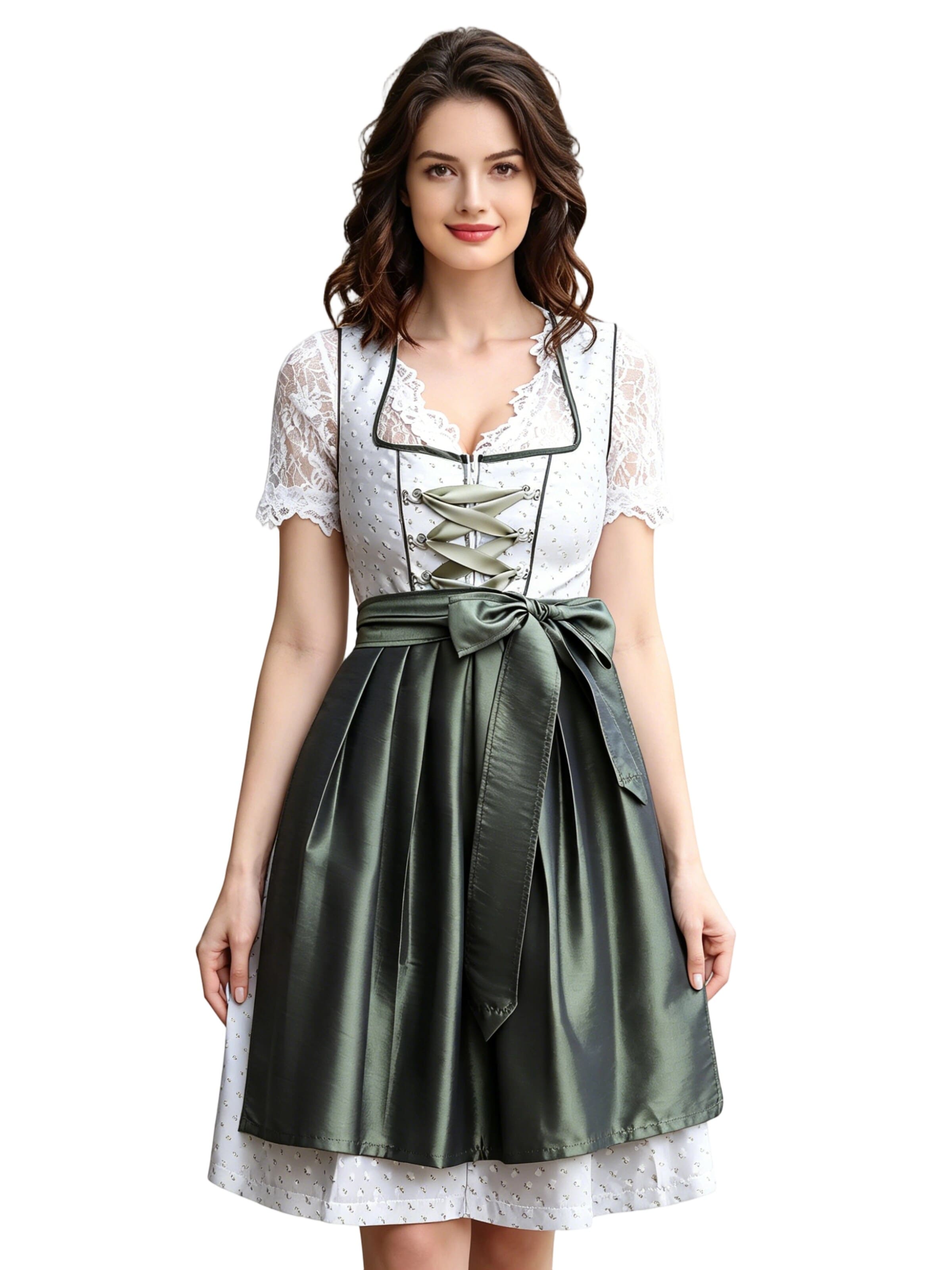 Yesfashion Dirndl in Grau: Vorderseite
