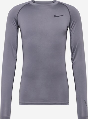 NIKE - Regular Fit Camisa funcionais 'Pro Cool' em cinzento: frente