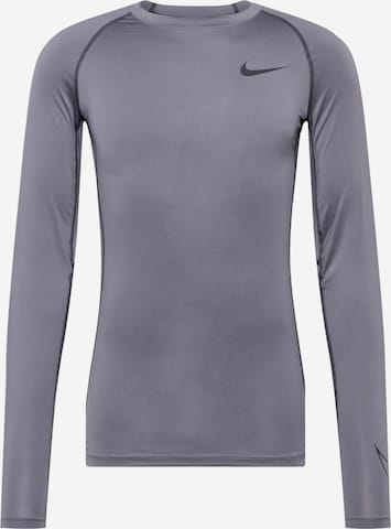 NIKE - Regular Fit Camisa funcionais 'Pro Cool' em cinzento: frente