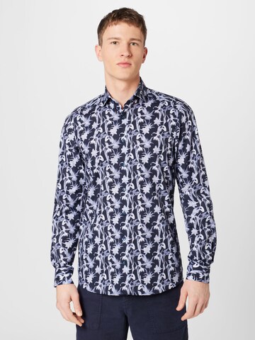 OLYMP Slim fit Button Up Shirt in Blue: front