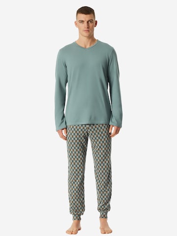 SCHIESSER Pyjama lang 'Comfort Nightwear' in Grün