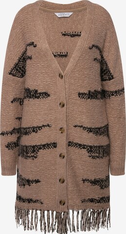 Studio Untold Knit Cardigan in Brown: front