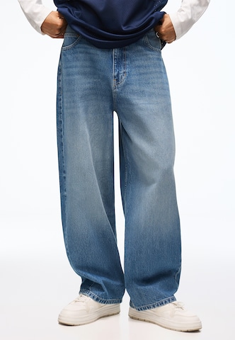 Bershka Barrel Jeans i blå: framsida